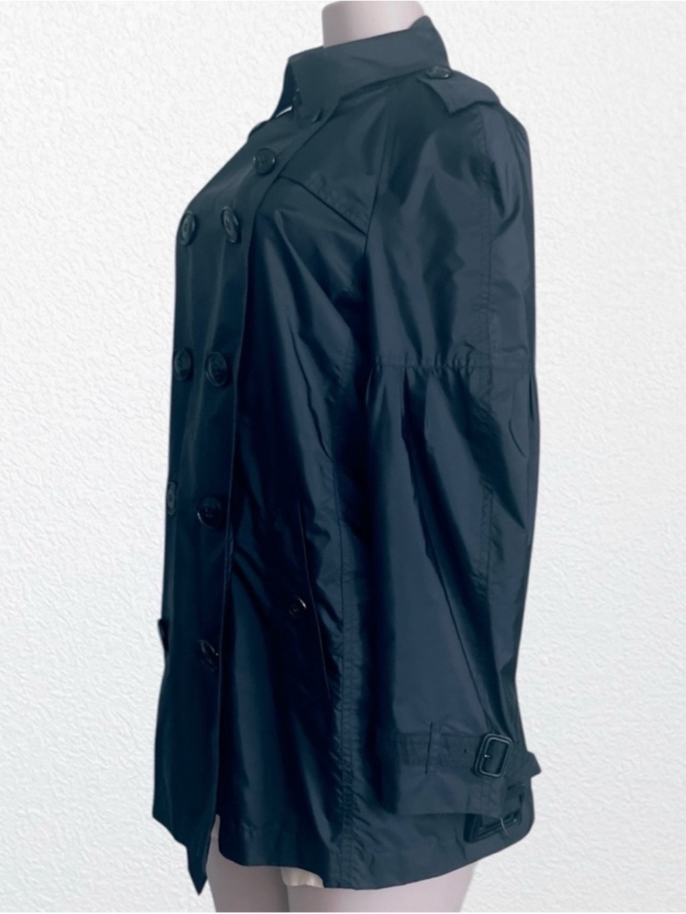 Burberry Classic Double Breasted Trench Raincoat Iconic Navy Polyamide SZ 4 - Picture 5 of 14